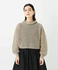 NSFAF81230 Maison de CINQ(メゾン ドゥ サンク) 透かし編みショート丈ハイネックニット ブラック
