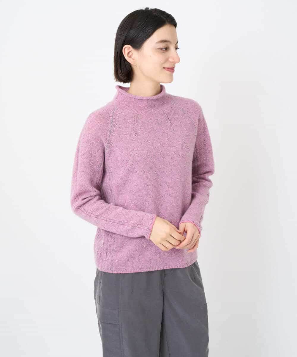 NSFAF82360 Maison de CINQ(メゾン ドゥ サンク) メクラジマカシミヤニット ライトブルー