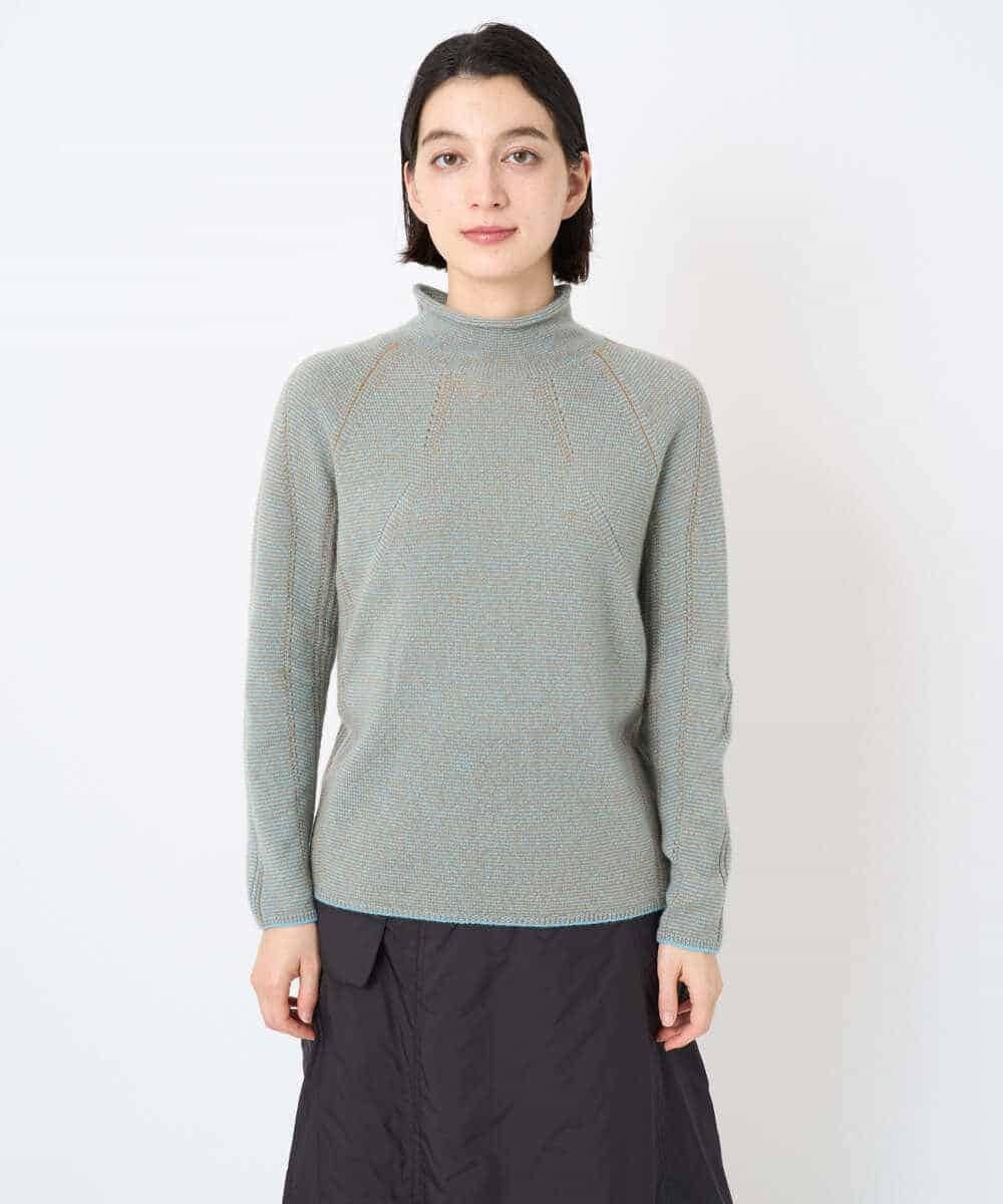 NSFAF82360 Maison de CINQ(メゾン ドゥ サンク) メクラジマカシミヤニット ライトブルー