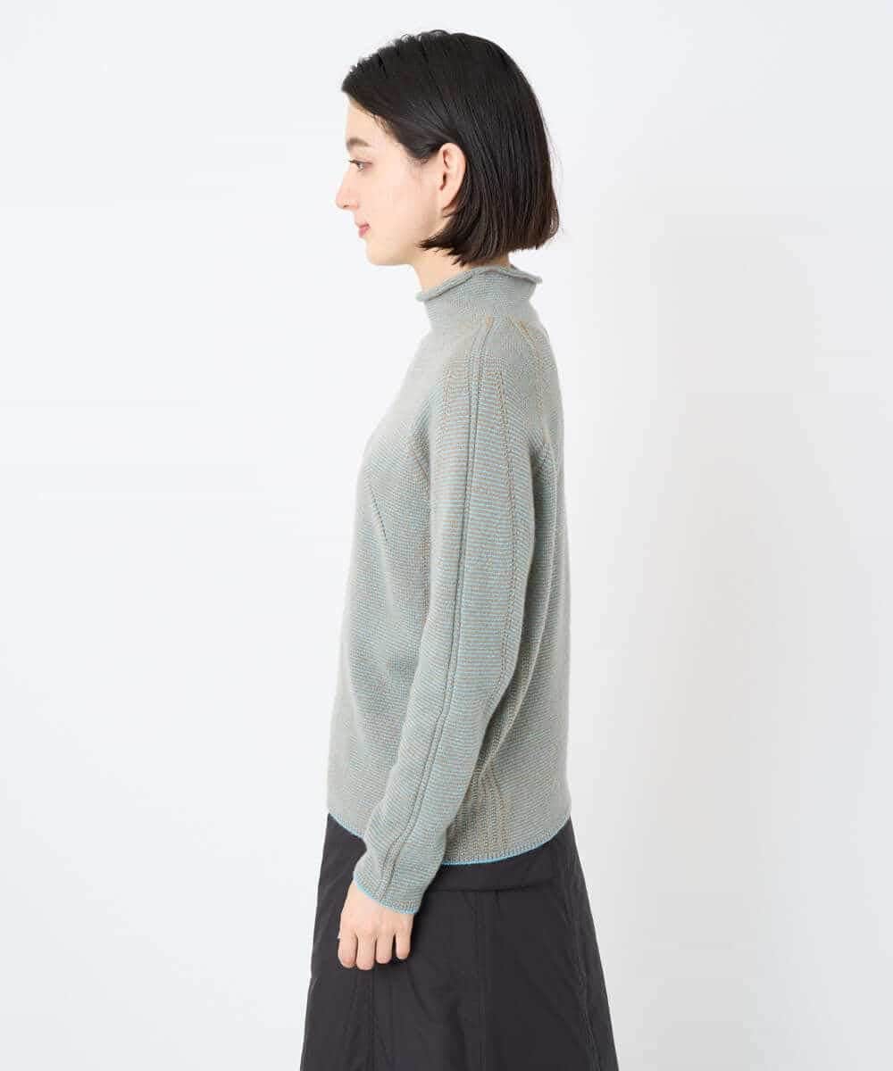 NSFAF82360 Maison de CINQ(メゾン ドゥ サンク) メクラジマカシミヤニット ライトブルー