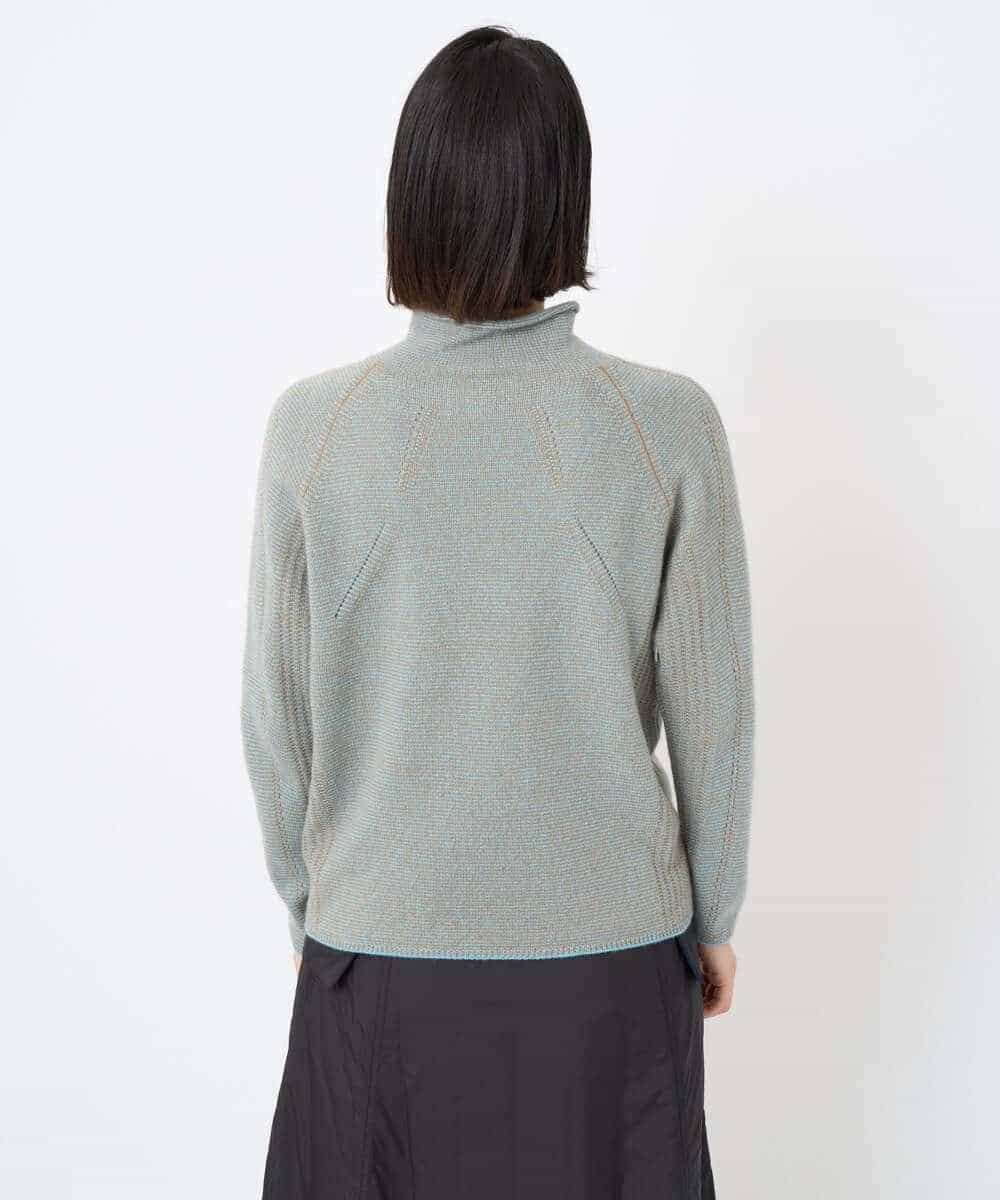 NSFAF82360 Maison de CINQ(メゾン ドゥ サンク) メクラジマカシミヤニット ライトブルー
