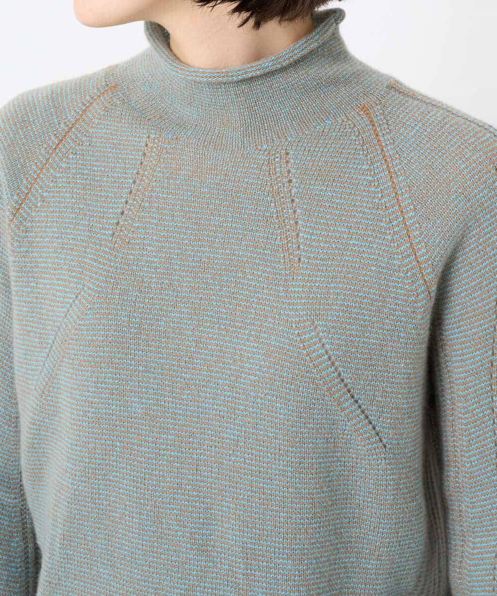 NSFAF82360 Maison de CINQ(メゾン ドゥ サンク) メクラジマカシミヤニット ライトブルー