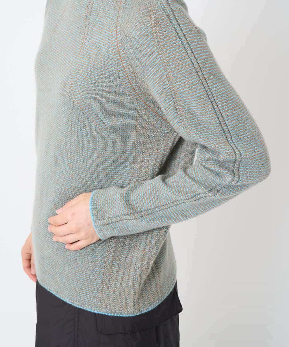 NSFAF82360 Maison de CINQ(メゾン ドゥ サンク) メクラジマカシミヤニット ライトブルー