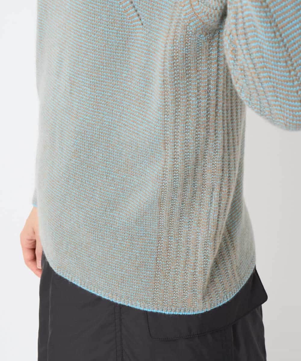 NSFAF82360 Maison de CINQ(メゾン ドゥ サンク) メクラジマカシミヤニット ライトブルー
