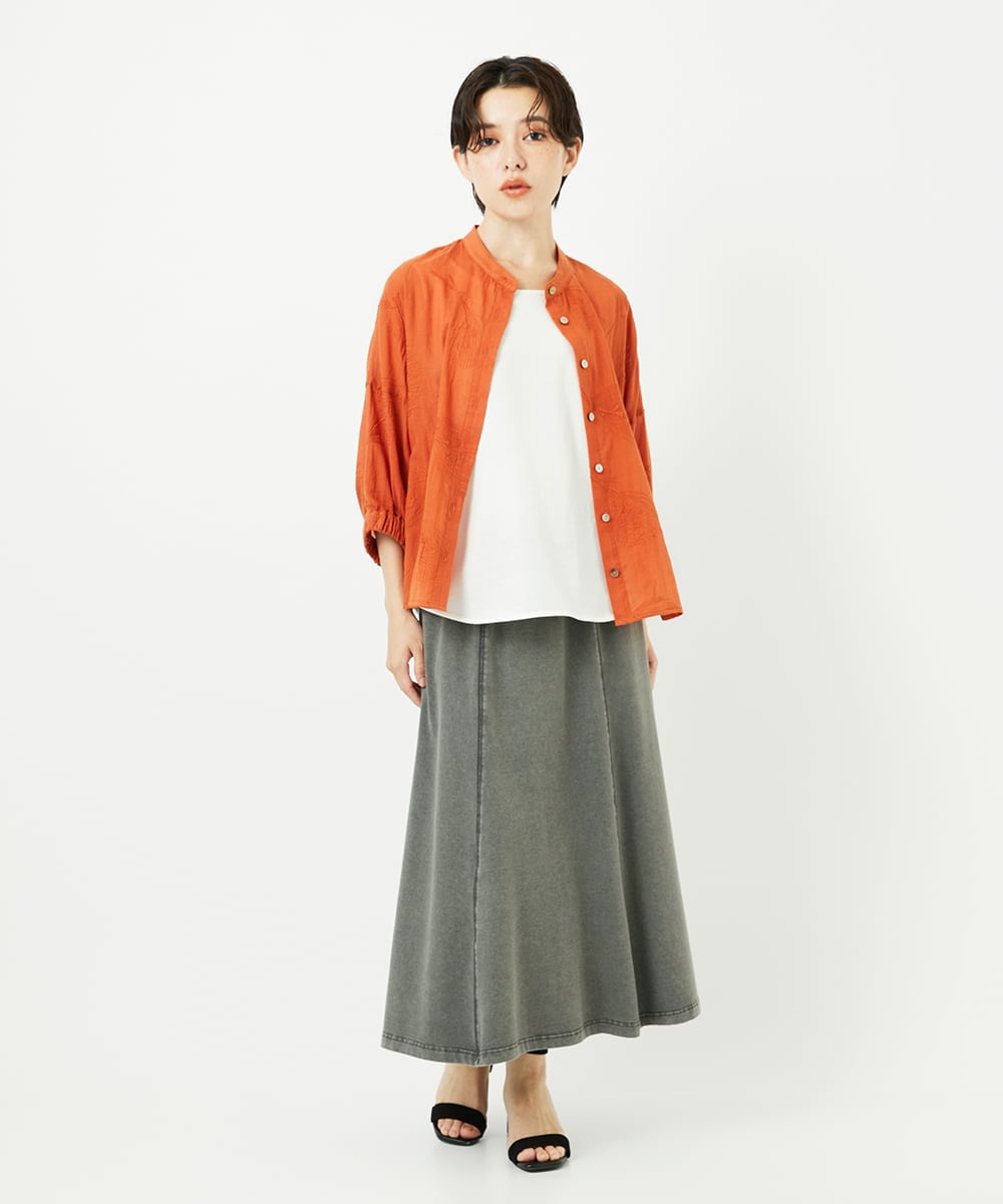 NSHJC94270 Maison de CINQ(メゾン ドゥ サンク) [セットアップ対応]カットソーデニムストレッチスカート ブルー