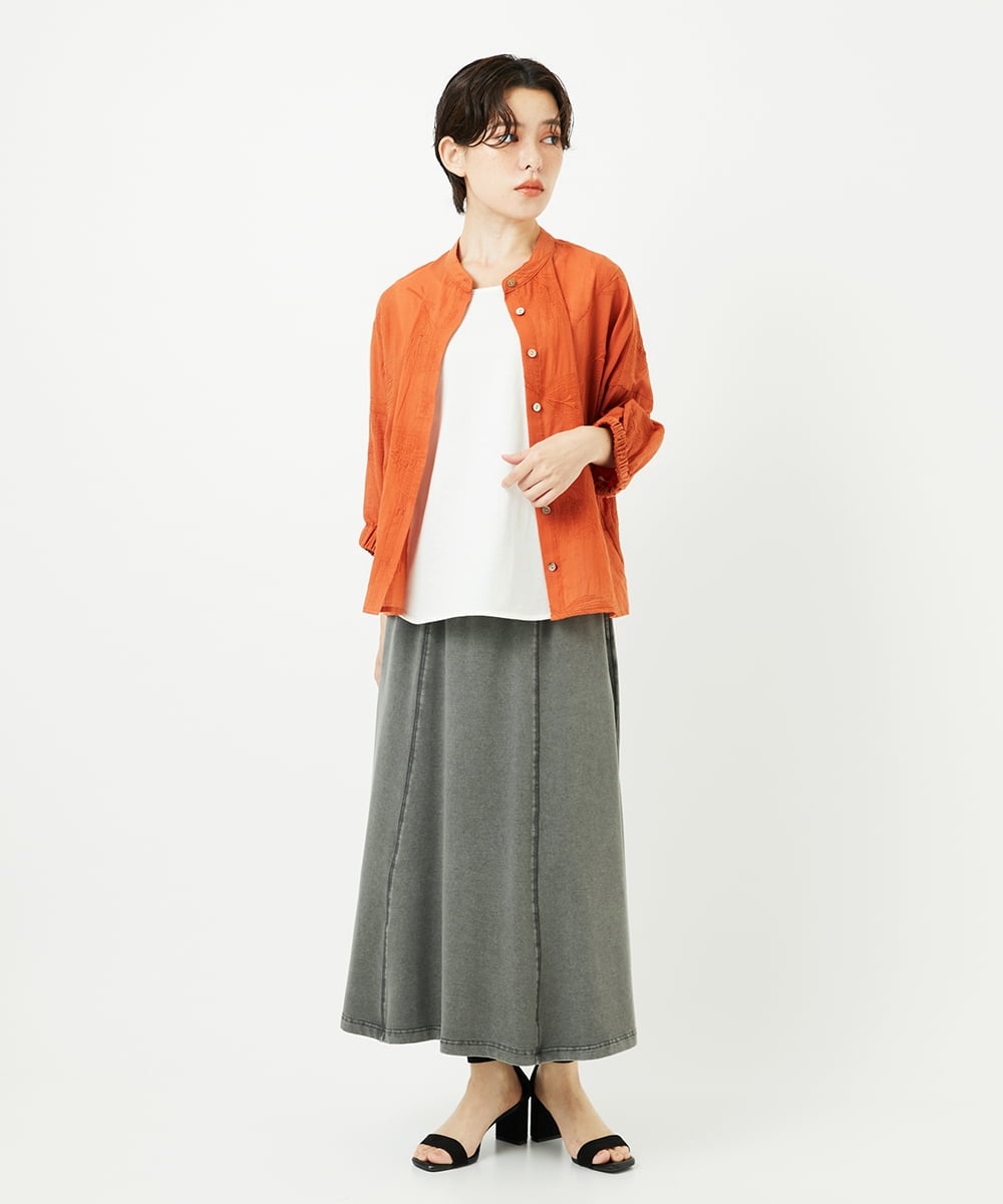 NSHJC94270 Maison de CINQ(メゾン ドゥ サンク) [セットアップ対応]カットソーデニムストレッチスカート ブルー