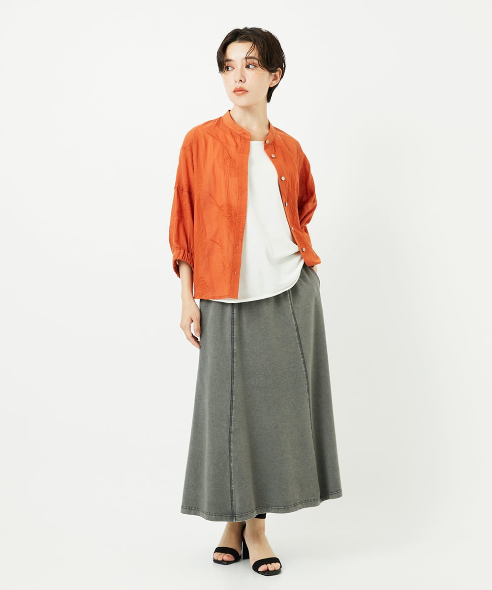 NSHJC94270 Maison de CINQ(メゾン ドゥ サンク) [セットアップ対応]カットソーデニムストレッチスカート ブルー