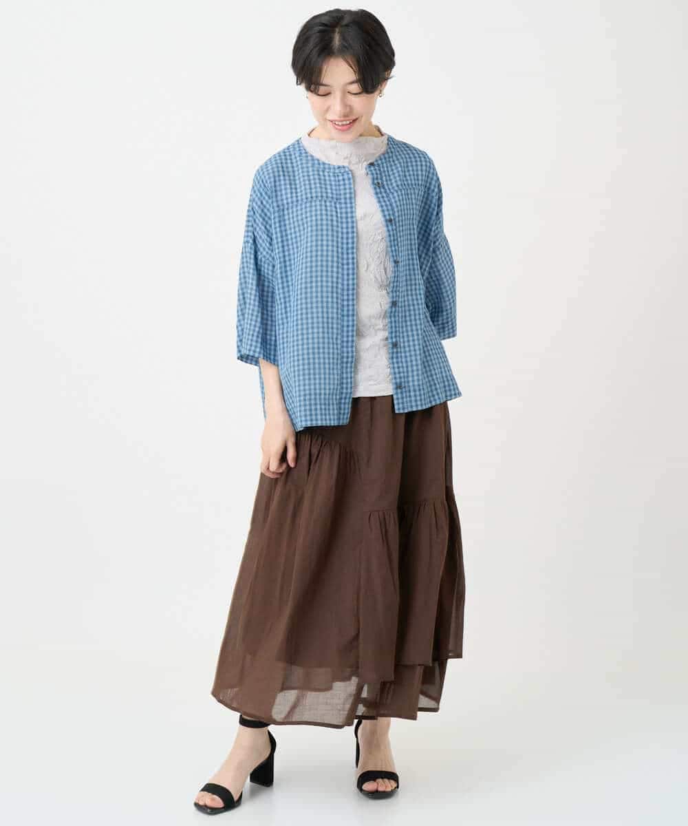 NSHJC95230 Maison de CINQ(メゾン ドゥ サンク) ランダムギャザースカート ブラウン
