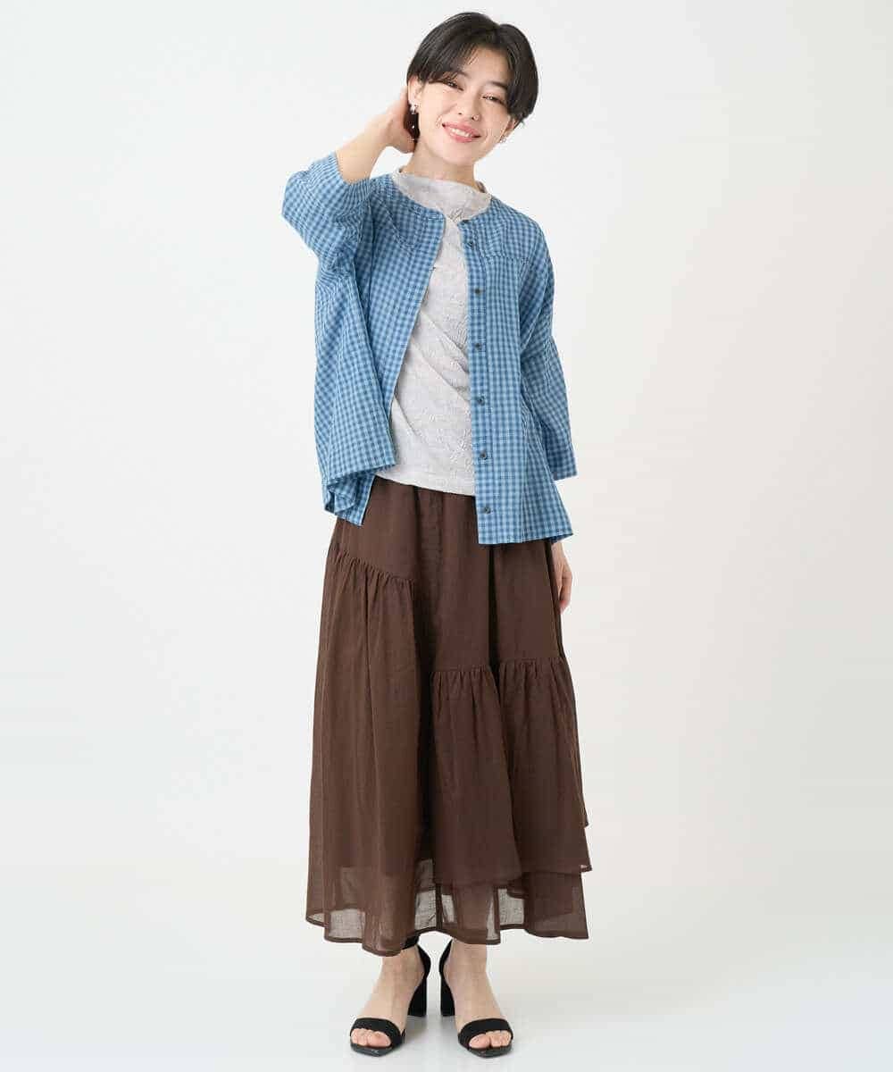 NSHJC95230 Maison de CINQ(メゾン ドゥ サンク) ランダムギャザースカート ブラウン