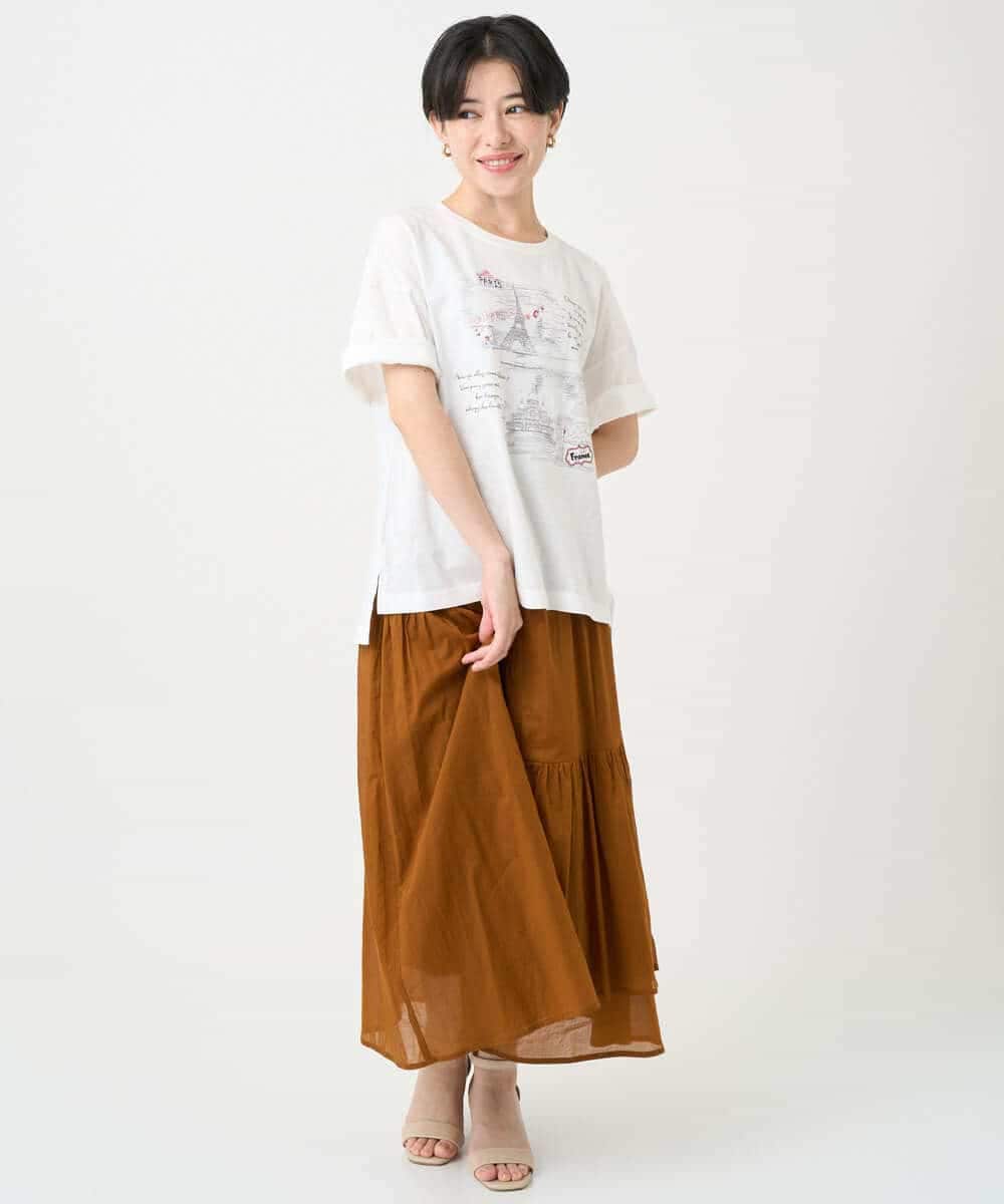 NSHJC95230 Maison de CINQ(メゾン ドゥ サンク) ランダムギャザースカート ブラウン