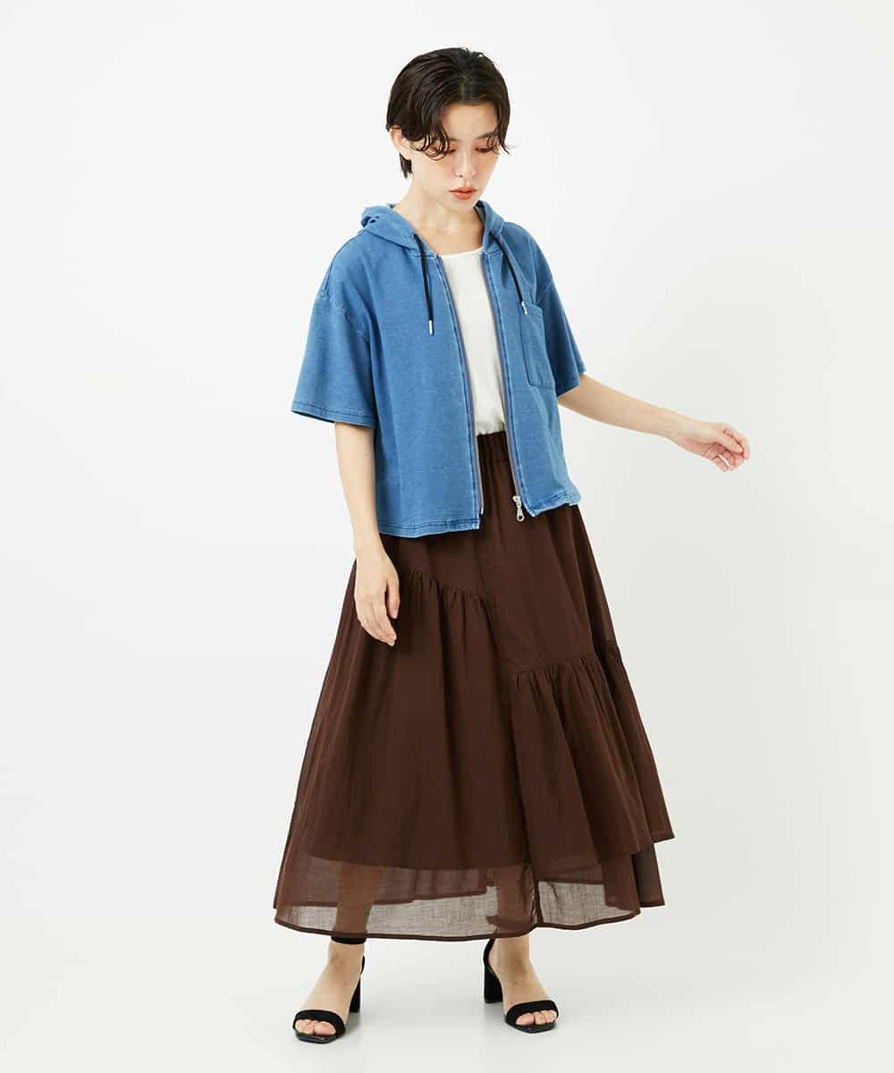 NSHJC95230 Maison de CINQ(メゾン ドゥ サンク) ランダムギャザースカート ブラウン