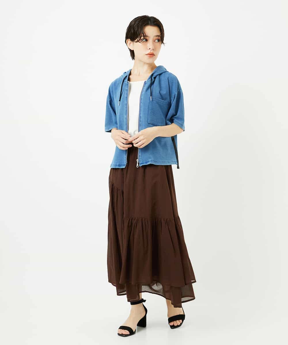 NSHJC95230 Maison de CINQ(メゾン ドゥ サンク) ランダムギャザースカート ブラウン