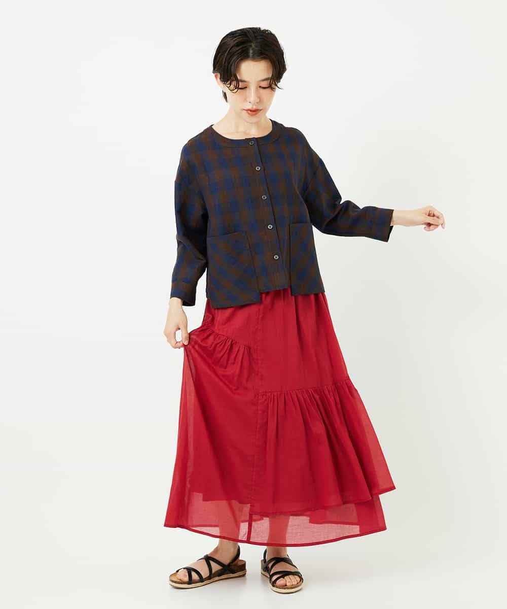 NSHJC95230 Maison de CINQ(メゾン ドゥ サンク) ランダムギャザースカート ブラウン