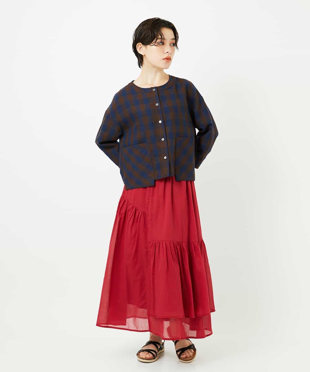 NSHJC95230 Maison de CINQ(メゾン ドゥ サンク) ランダムギャザースカート ブラウン