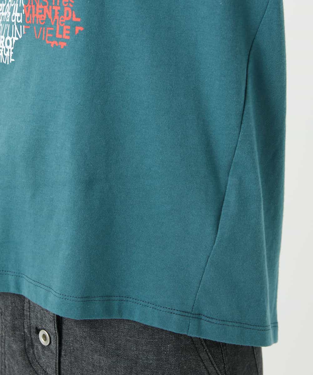 NSKAF97170 Maison de CINQ(メゾン ドゥ サンク) ロゴ刺繍コットンカットソー ブルーグリーン
