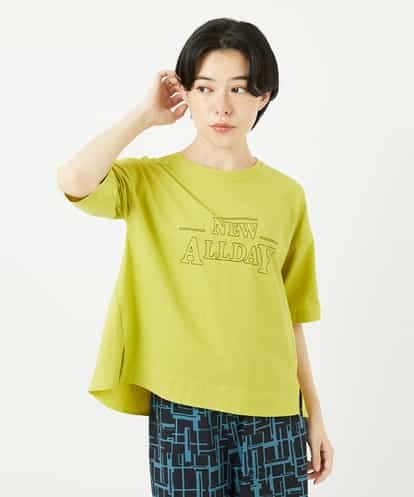 Maison de CINQ(メゾン ドゥ サンク) ワイドシルエット刺?デザインTシャツ イエロー/黄 36