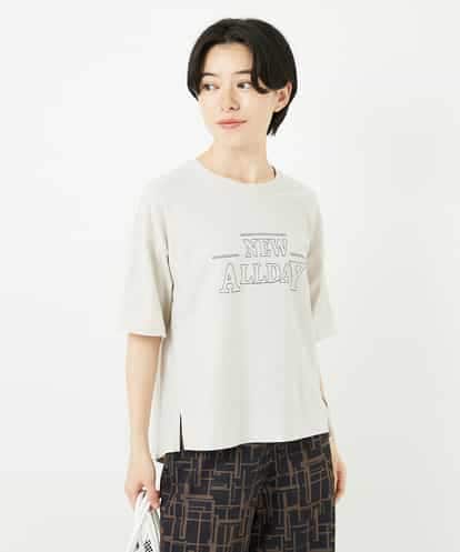 Maison de CINQ(メゾン ドゥ サンク) ワイドシルエット刺?デザインTシャツ ベージュ 36