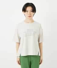 NSKHC90160 Maison de CINQ(メゾン ドゥ サンク) ワイドシルエット刺繡デザインTシャツ ベージュ