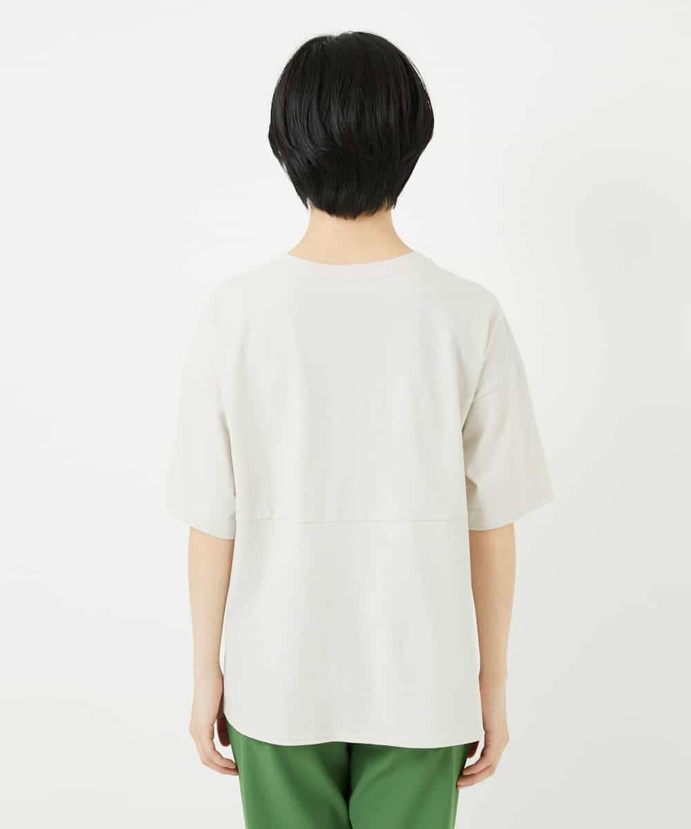 NSKHC90160 Maison de CINQ(メゾン ドゥ サンク) ワイドシルエット刺繡デザインTシャツ ベージュ