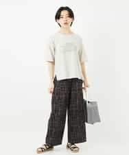NSKHC90160 Maison de CINQ(メゾン ドゥ サンク) ワイドシルエット刺繡デザインTシャツ ベージュ