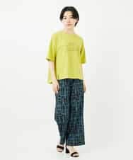 NSKHC90160 Maison de CINQ(メゾン ドゥ サンク) ワイドシルエット刺繡デザインTシャツ ベージュ