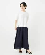 NSKHC90160 Maison de CINQ(メゾン ドゥ サンク) ワイドシルエット刺繡デザインTシャツ ベージュ