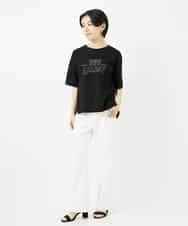 NSKHC90160 Maison de CINQ(メゾン ドゥ サンク) ワイドシルエット刺繡デザインTシャツ ベージュ