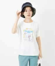 NSKHC91190 Maison de CINQ(メゾン ドゥ サンク) プリント刺繍コットンTシャツ パープル