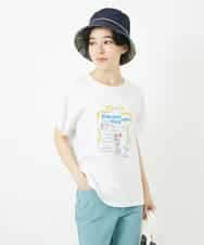 NSKHC91190 Maison de CINQ(メゾン ドゥ サンク) プリント刺繍コットンTシャツ パープル