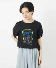 NSKHC91190 Maison de CINQ(メゾン ドゥ サンク) プリント刺繍コットンTシャツ パープル