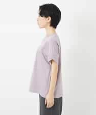 NSKHC91190 Maison de CINQ(メゾン ドゥ サンク) プリント刺繍コットンTシャツ パープル