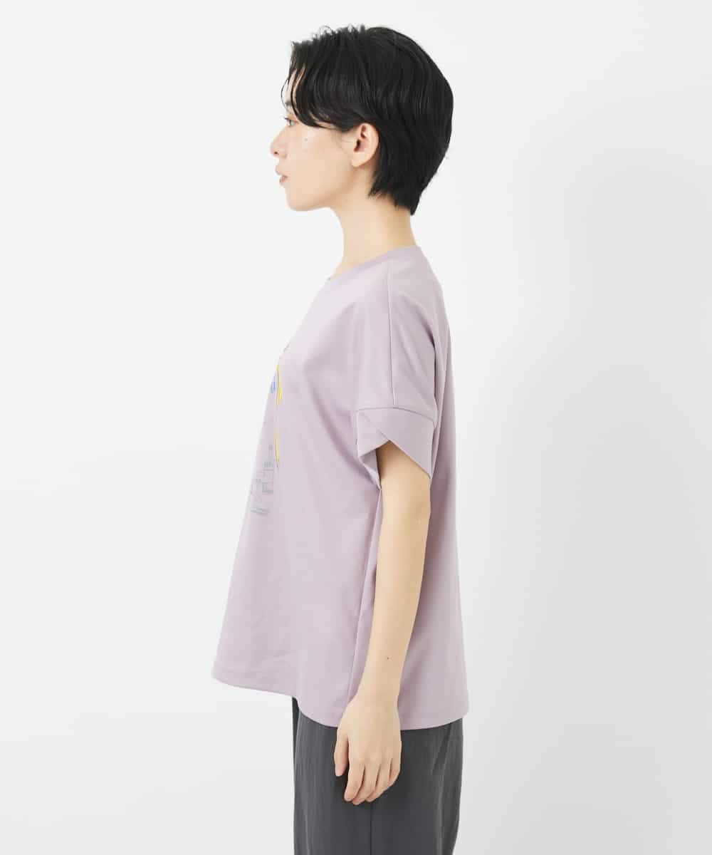 NSKHC91190 Maison de CINQ(メゾン ドゥ サンク) プリント刺繍コットンTシャツ パープル