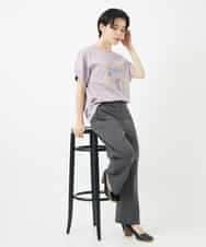 NSKHC91190 Maison de CINQ(メゾン ドゥ サンク) プリント刺繍コットンTシャツ パープル