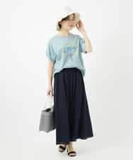NSKHC91190 Maison de CINQ(メゾン ドゥ サンク) プリント刺繍コットンTシャツ パープル