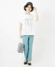 NSKHC91190 Maison de CINQ(メゾン ドゥ サンク) プリント刺繍コットンTシャツ パープル
