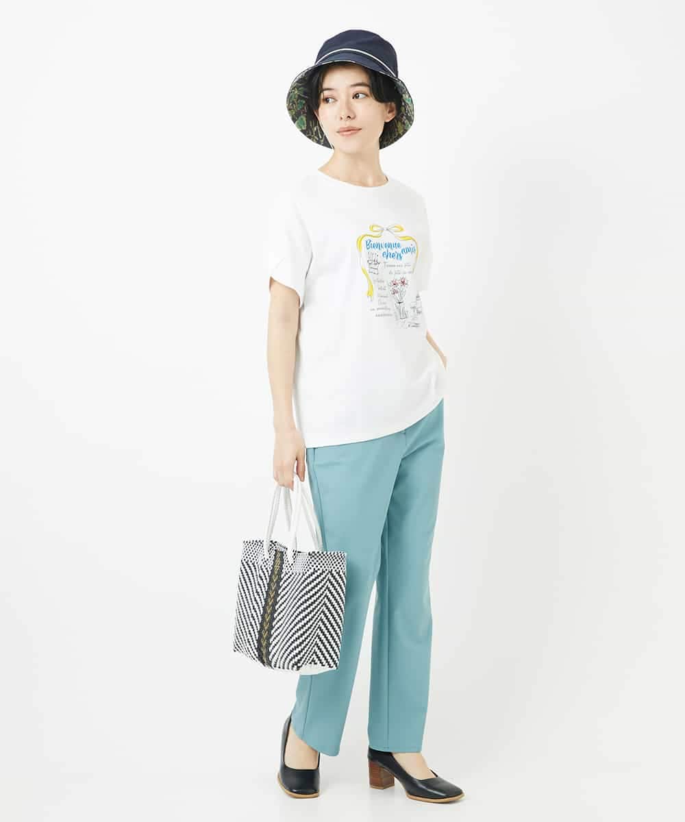 NSKHC91190 Maison de CINQ(メゾン ドゥ サンク) プリント刺繍コットンTシャツ パープル