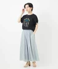 NSKHC91190 Maison de CINQ(メゾン ドゥ サンク) プリント刺繍コットンTシャツ パープル