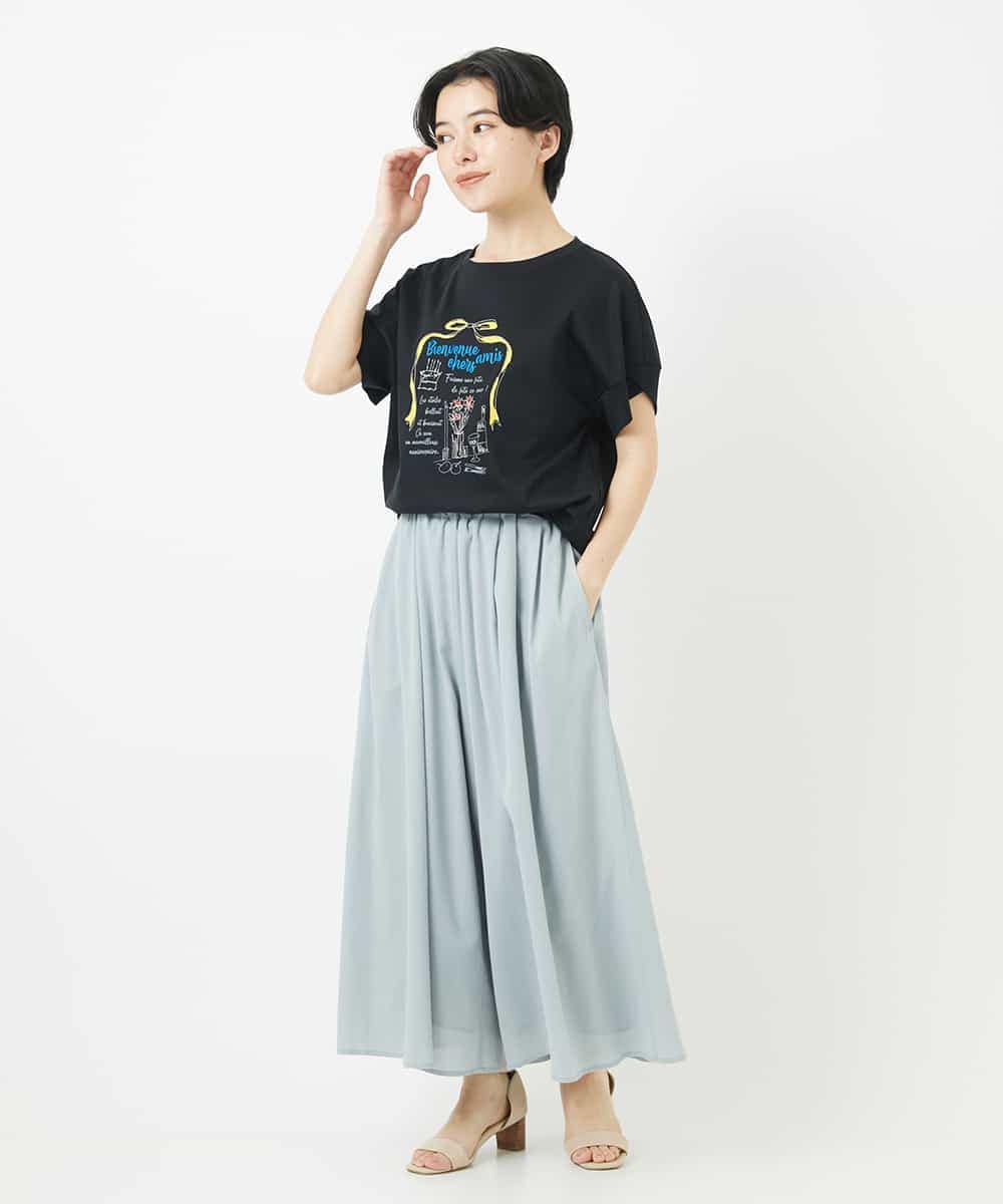 NSKHC91190 Maison de CINQ(メゾン ドゥ サンク) プリント刺繍コットンTシャツ パープル