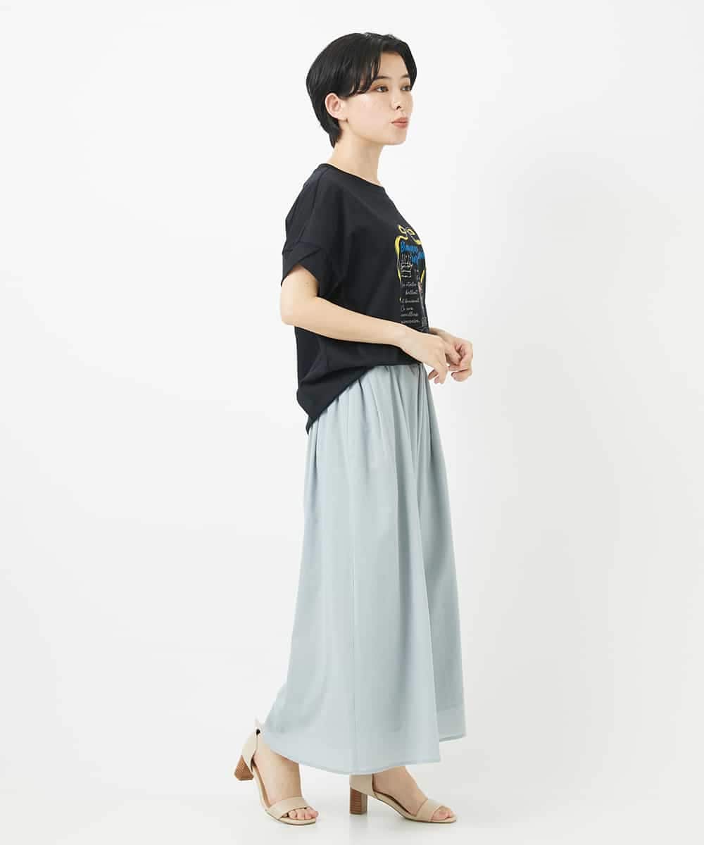 NSKHC91190 Maison de CINQ(メゾン ドゥ サンク) プリント刺繍コットンTシャツ パープル