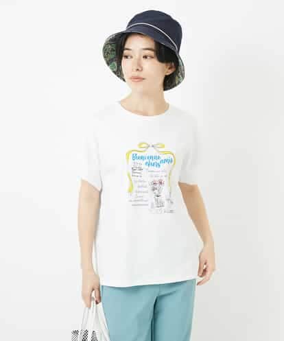Maison de CINQ(メゾン ドゥ サンク) プリント刺繍コットンTシャツ ホワイト/白 36