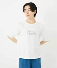NSKHC92130 Maison de CINQ(メゾン ドゥ サンク) 刺繍ロゴデザインコットンTシャツ ホワイト