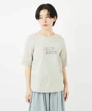 NSKHC92130 Maison de CINQ(メゾン ドゥ サンク) 刺繍ロゴデザインコットンTシャツ ホワイト