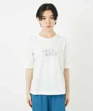 NSKHC92130 Maison de CINQ(メゾン ドゥ サンク) 刺繍ロゴデザインコットンTシャツ ホワイト