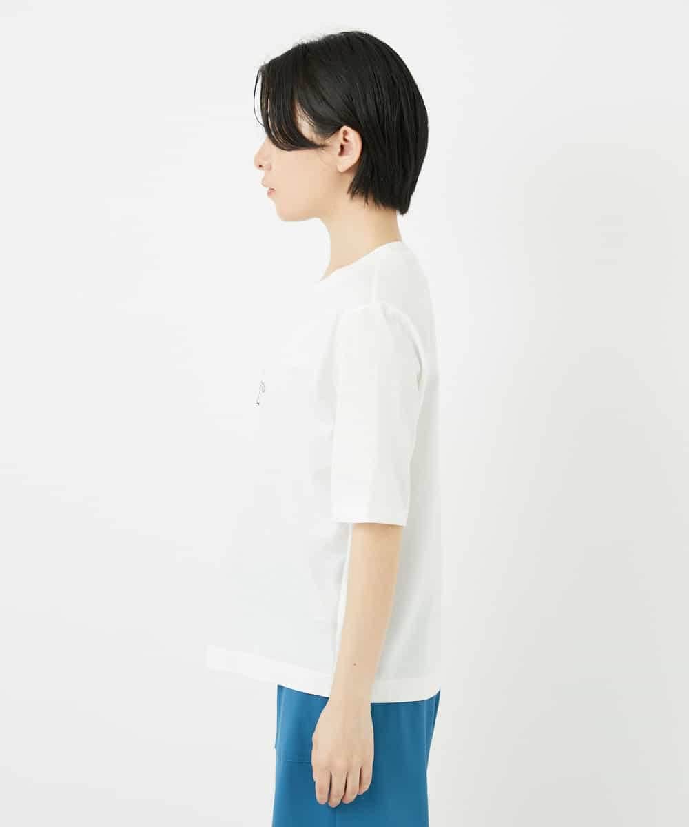 NSKHC92130 Maison de CINQ(メゾン ドゥ サンク) 刺繍ロゴデザインコットンTシャツ ホワイト