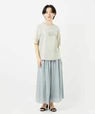 NSKHC92130 Maison de CINQ(メゾン ドゥ サンク) 刺繍ロゴデザインコットンTシャツ ホワイト