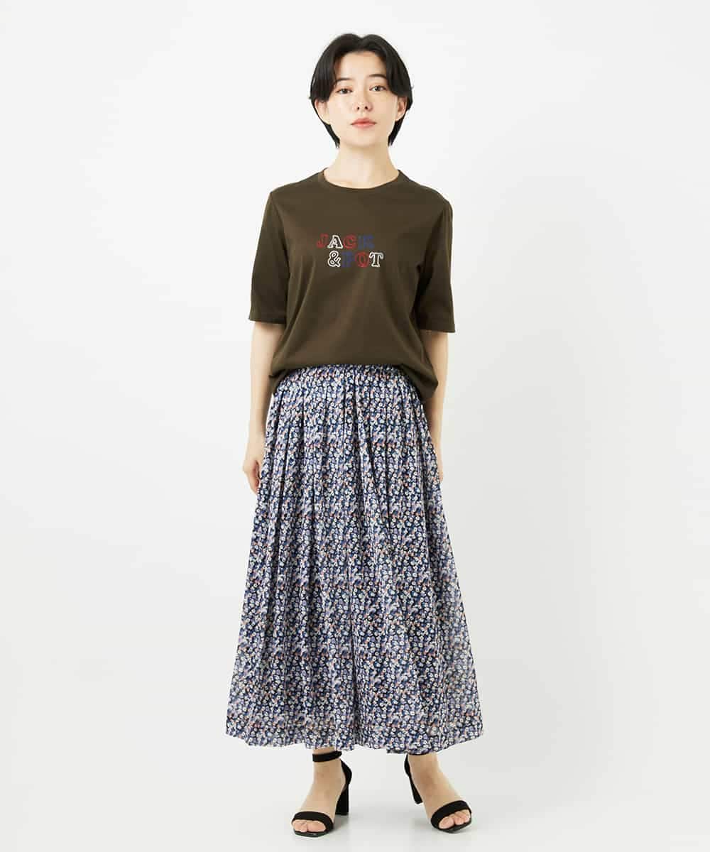 NSKHC92130 Maison de CINQ(メゾン ドゥ サンク) 刺繍ロゴデザインコットンTシャツ ホワイト