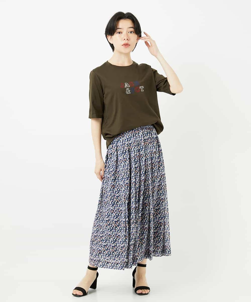 NSKHC92130 Maison de CINQ(メゾン ドゥ サンク) 刺繍ロゴデザインコットンTシャツ ホワイト