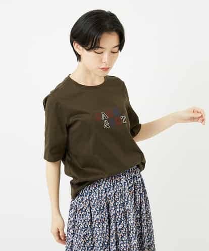 NSKHC92130 Maison de CINQ [接触冷感]刺繍ロゴデザインコットンTシャツ