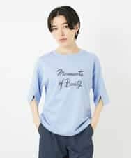 NSKHC93160 Maison de CINQ(メゾン ドゥ サンク) スリットスリーブコットンTシャツ ライトブルー