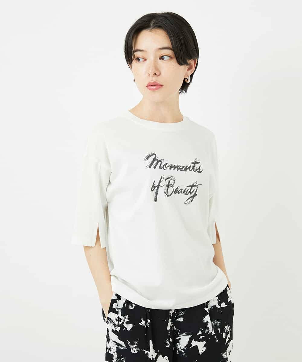 NSKHC93160 Maison de CINQ(メゾン ドゥ サンク) スリットスリーブコットンTシャツ ライトブルー
